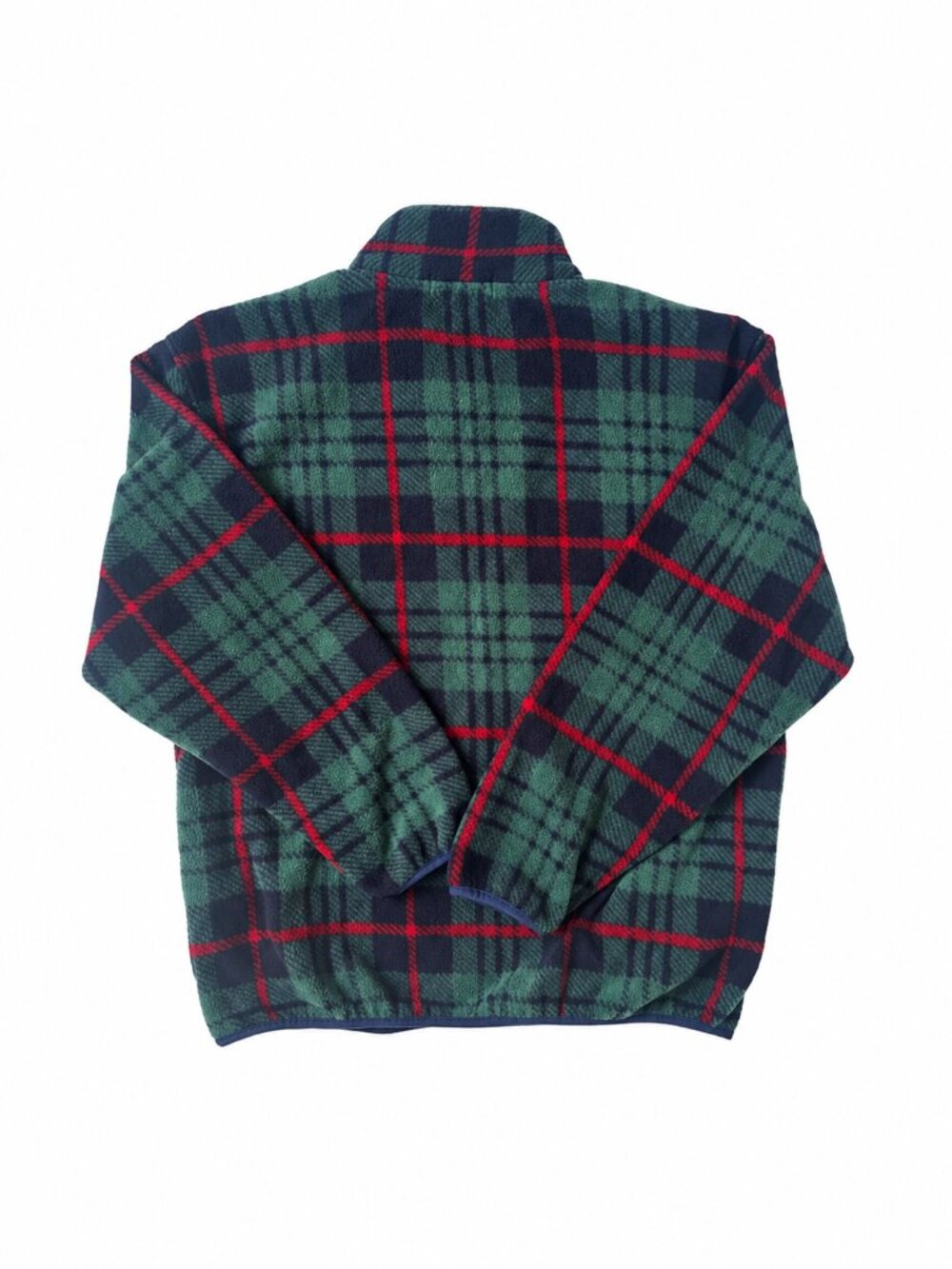 Izod Vintage Green and Red Plaid Fleece Full Zip Jacket Men's Size Large Y2K - Picture 3 of 7